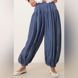 Women's Harem Pants in washed navy blue